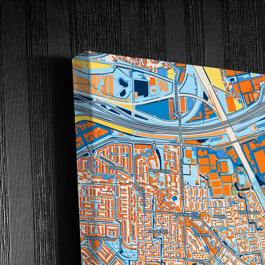 Barendrecht Netherlands Colorful City Map Canvas Print Detail