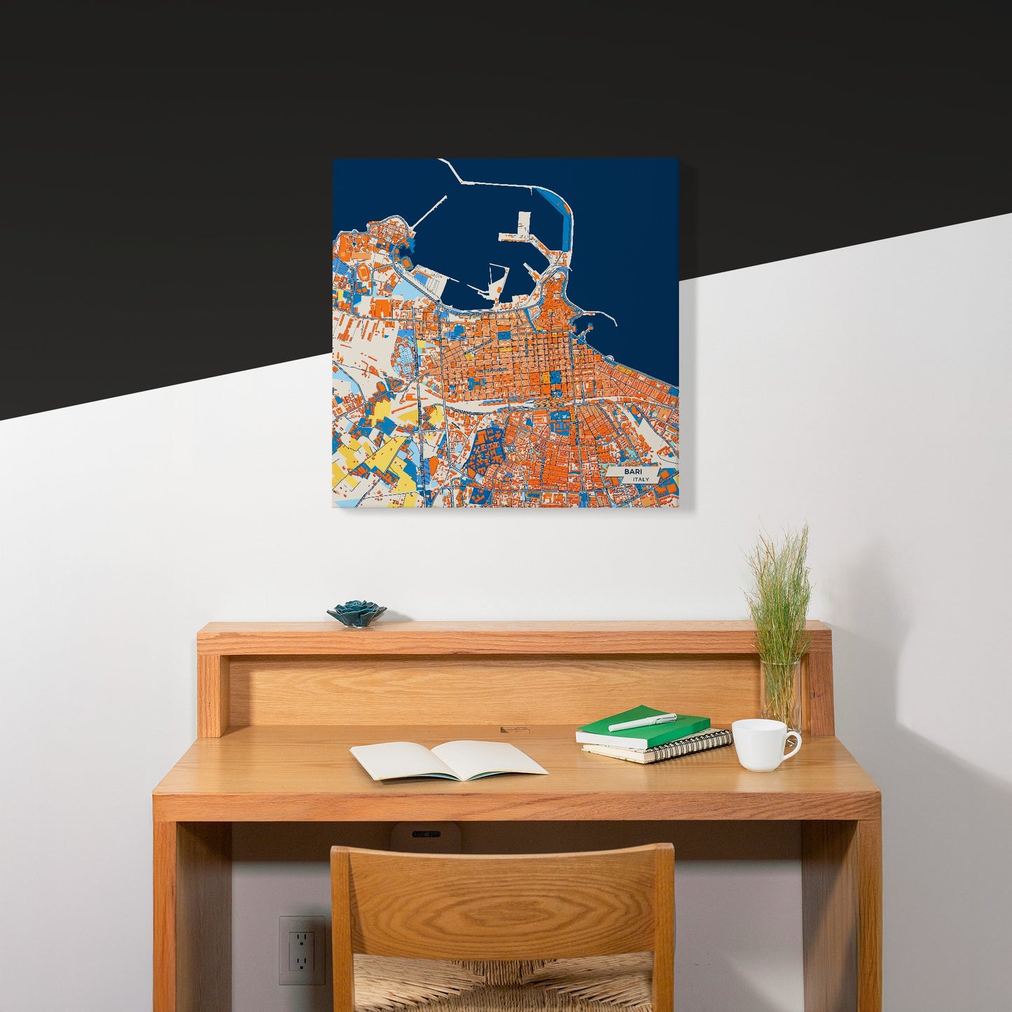 Bari  Italy Colorful City Map Canvas Print Scene