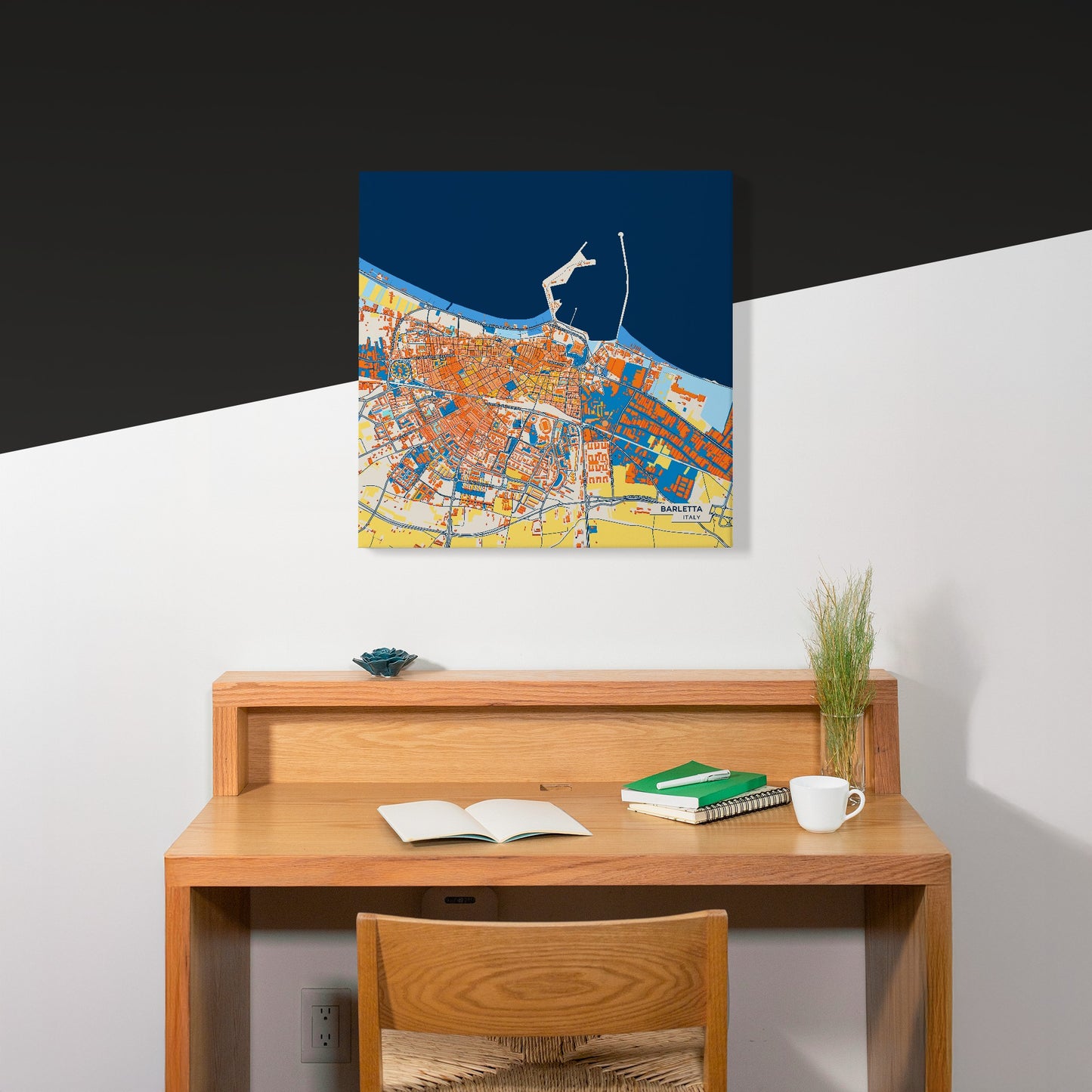 Barletta Italy Colorful City Map Canvas Print Scene