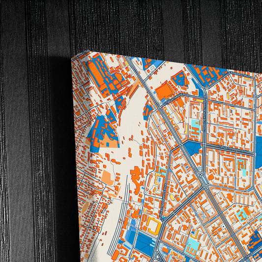 Барнаул Russia Colorful City Map Canvas Print Detail
