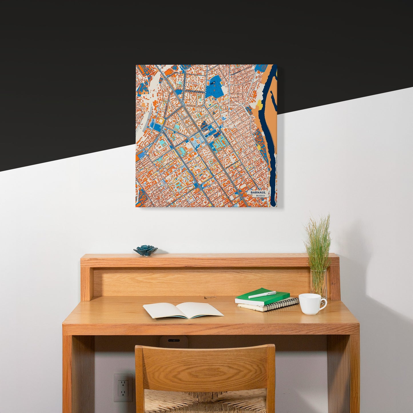 Барнаул Russia Colorful City Map Canvas Print Scene