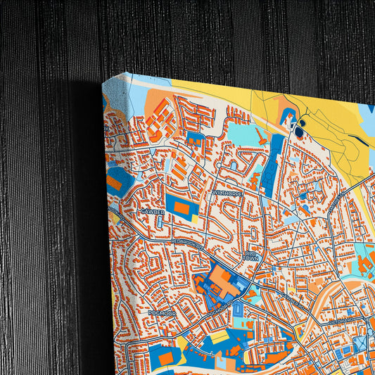 Barnsley England Colorful City Map Canvas Print Detail