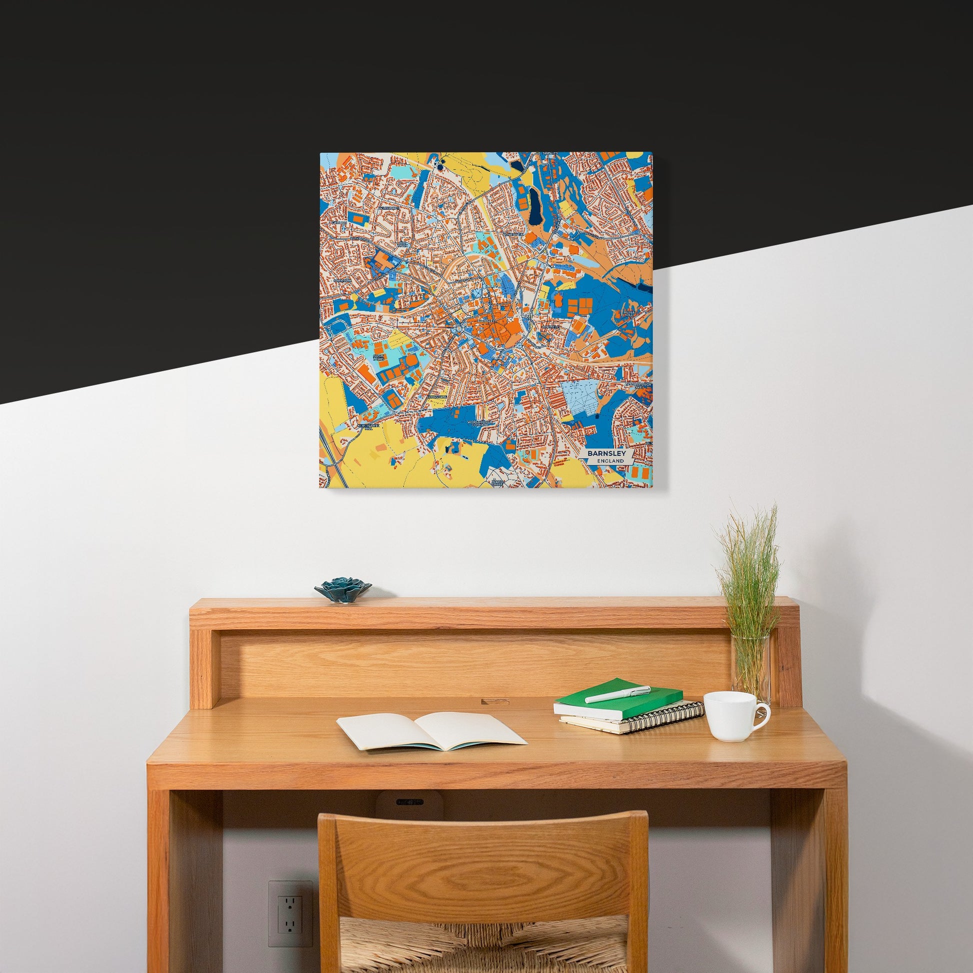 Barnsley England Colorful City Map Canvas Print Scene