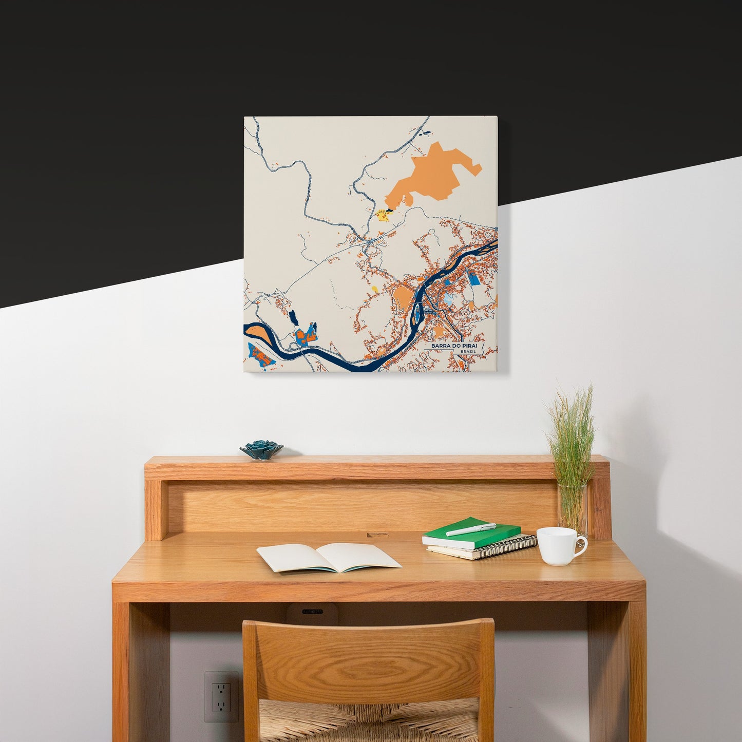 Barra Do Pirai Brazil Colorful City Map Canvas Print Scene