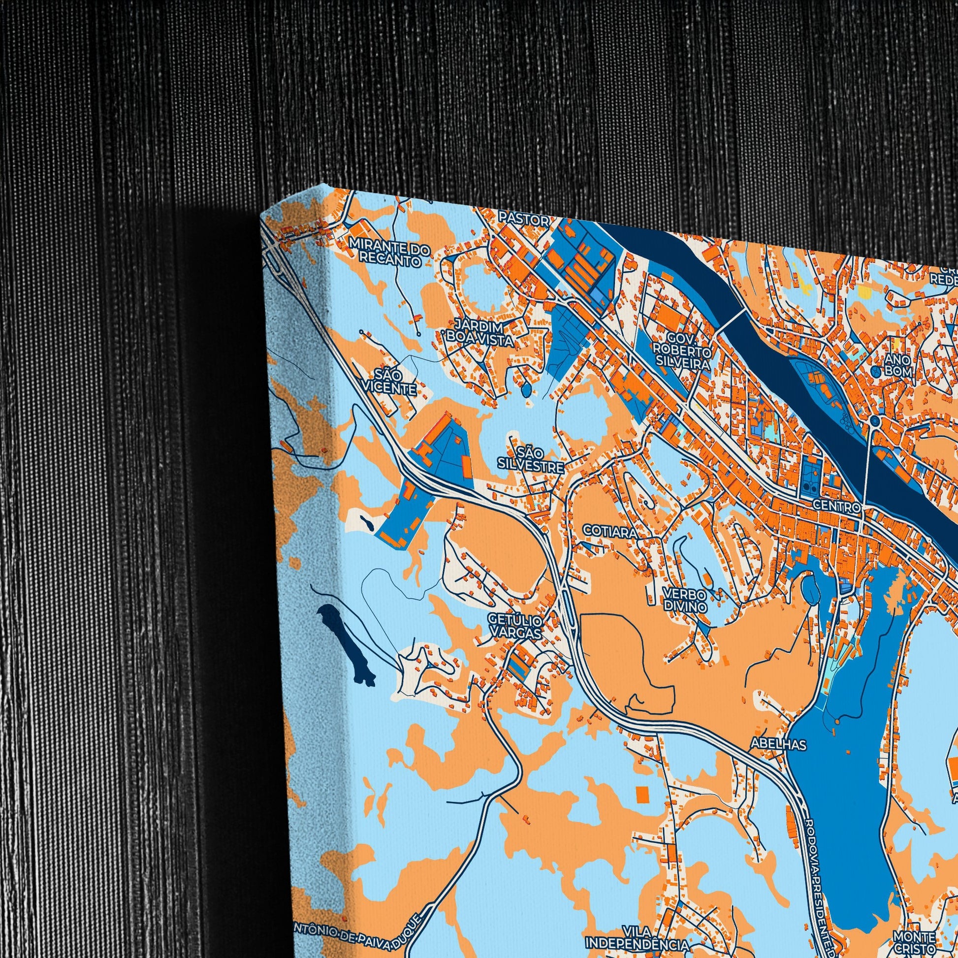 Barra Mansa Brazil Colorful City Map Canvas Print Detail