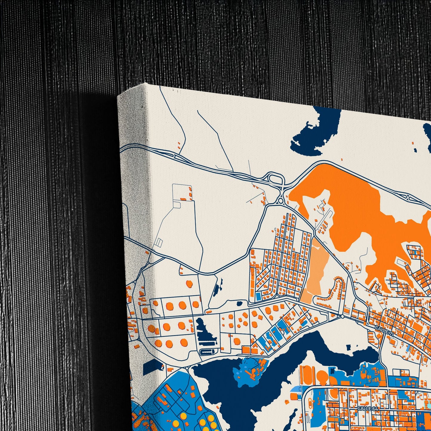 Barrancabermeja Colombia Colorful City Map Canvas Print Detail
