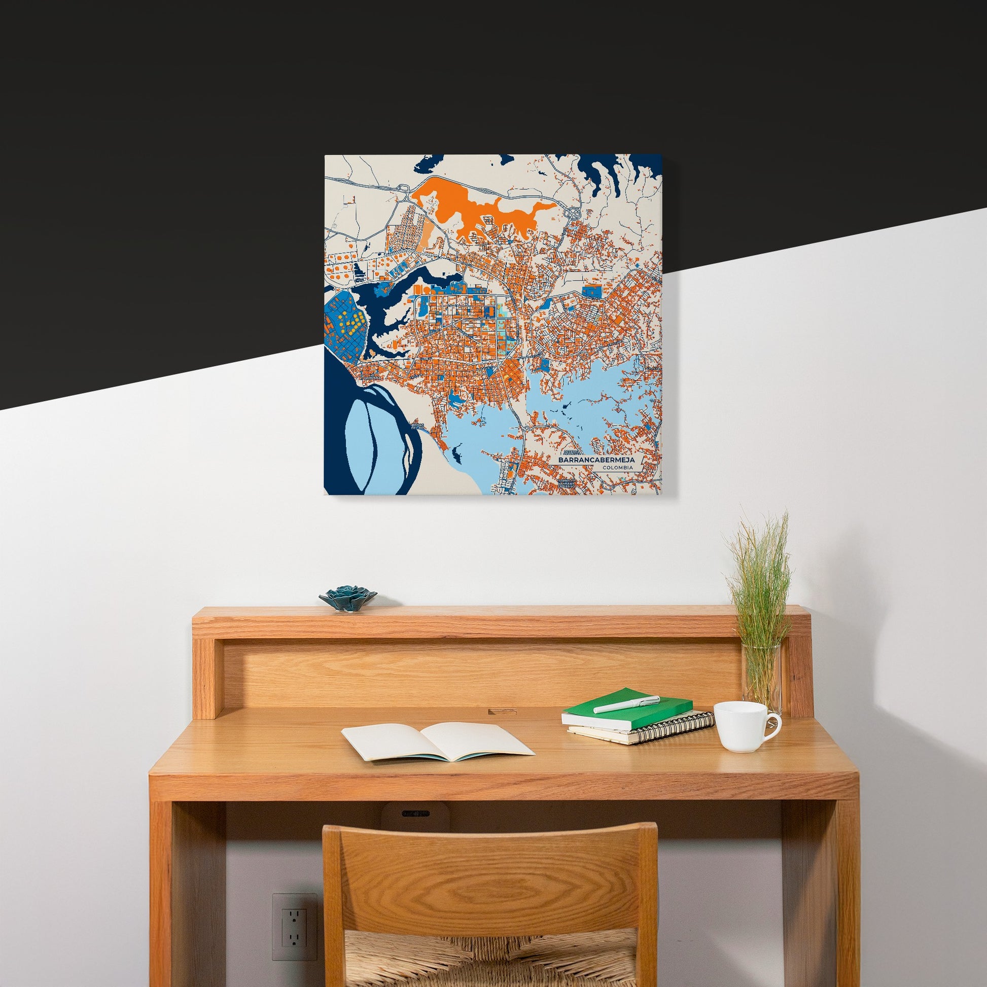 Barrancabermeja Colombia Colorful City Map Canvas Print Scene