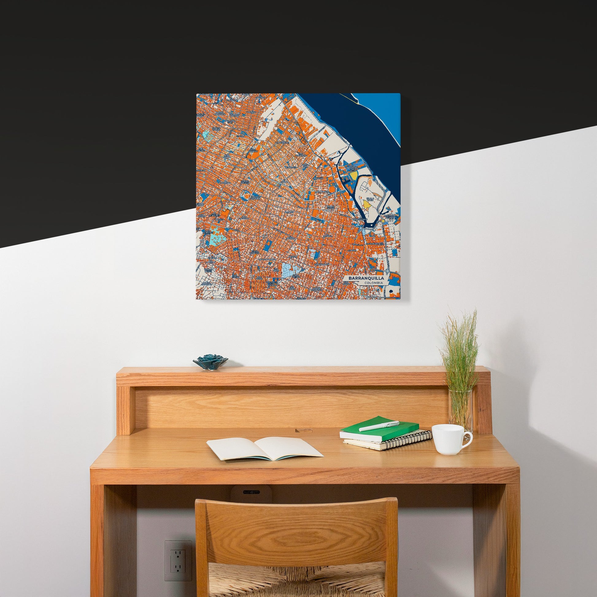 Barranquilla Colombia Colorful City Map Canvas Print Scene