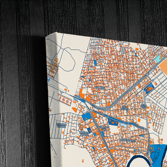 Barreiras Brazil Colorful City Map Canvas Print Detail