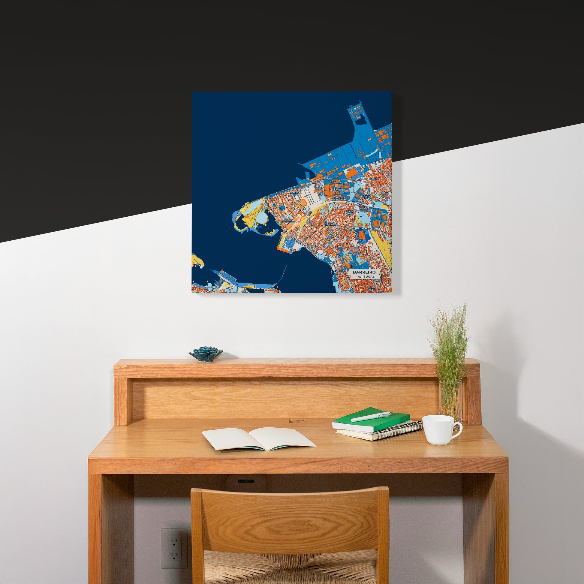 Barreiro Portugal Colorful City Map Canvas Print Scene
