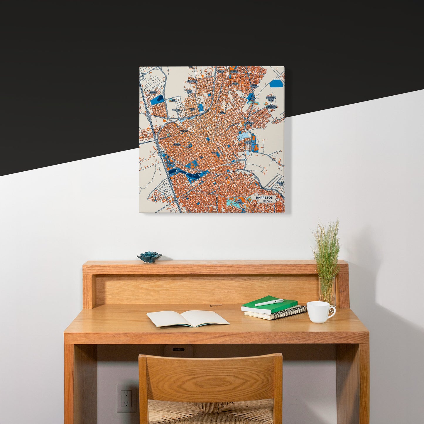 Barretos Brazil Colorful City Map Canvas Print Scene