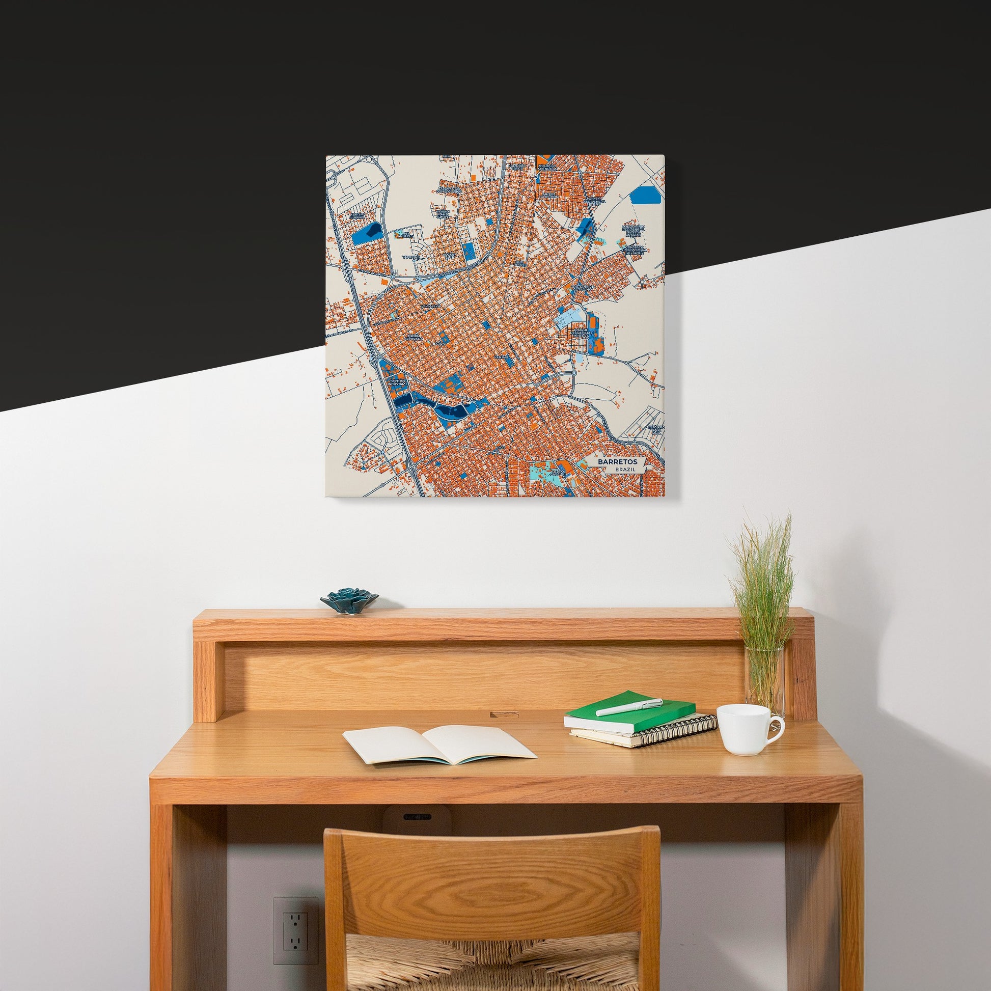 Barretos Brazil Colorful City Map Canvas Print Scene