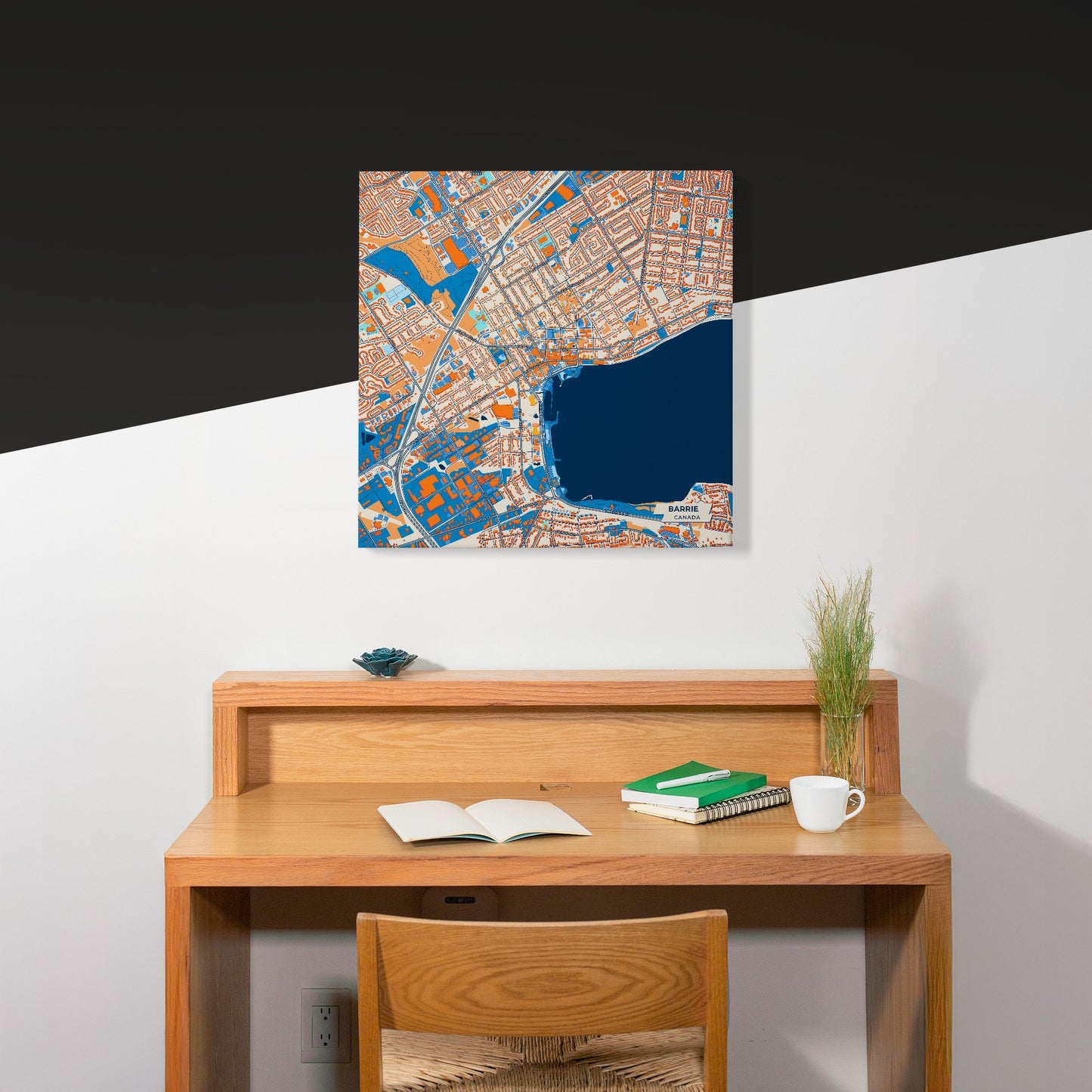 Barrie Canada Colorful City Map Canvas Print Scene