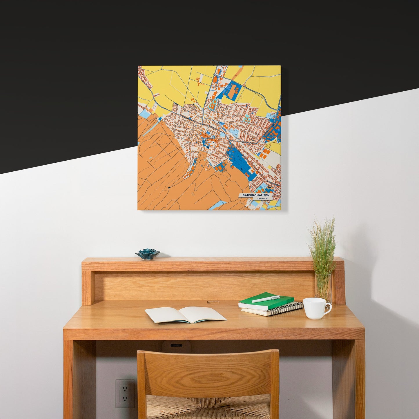 Barsinghausen Germany Colorful City Map Canvas Print Scene