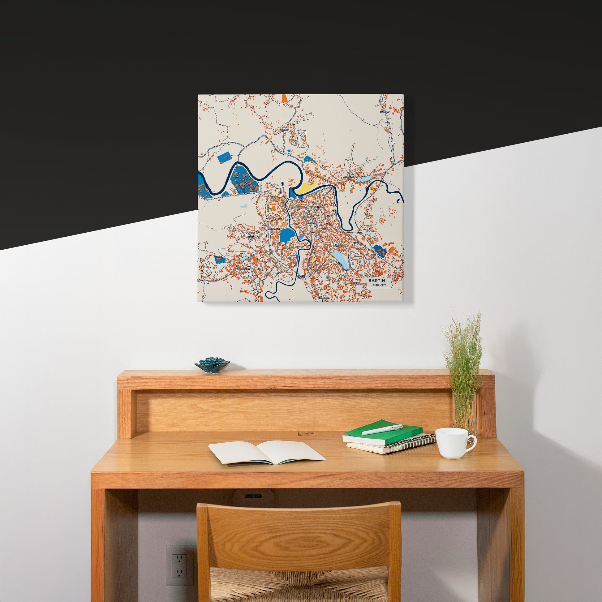 Bartin Turkey Colorful City Map Canvas Print Scene