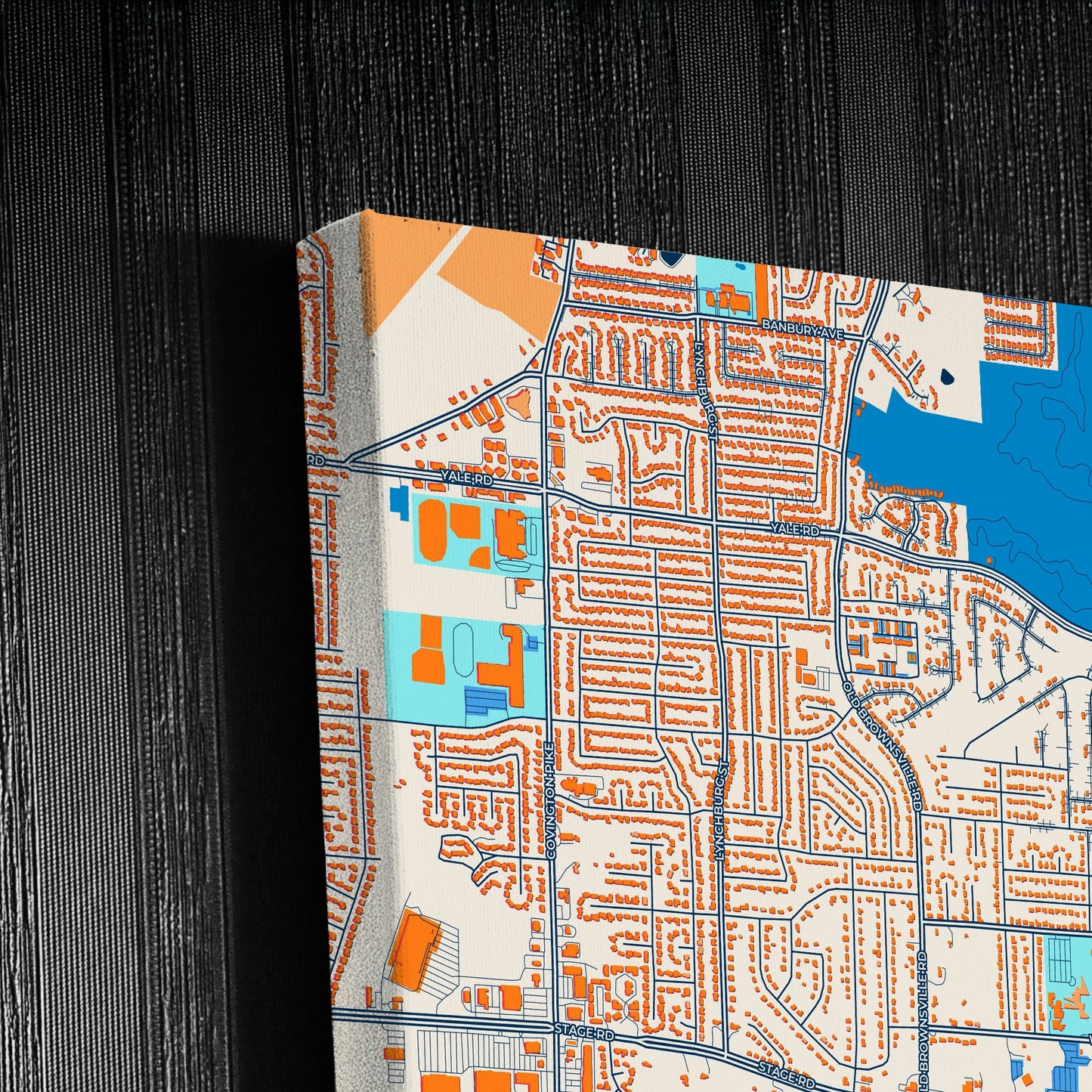 Bartlett Tennessee Colorful City Map Canvas Print Detail