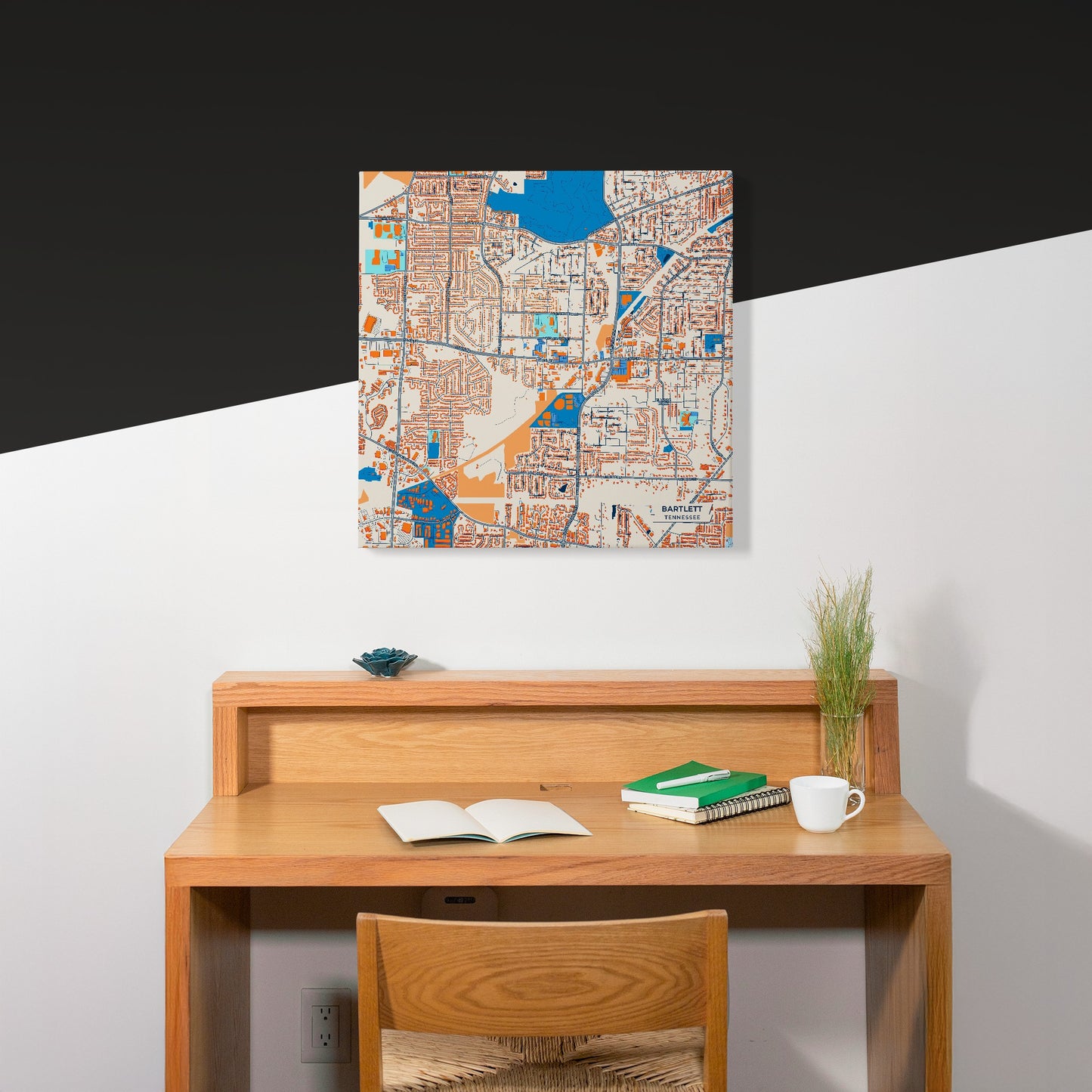 Bartlett Tennessee Colorful City Map Canvas Print Scene
