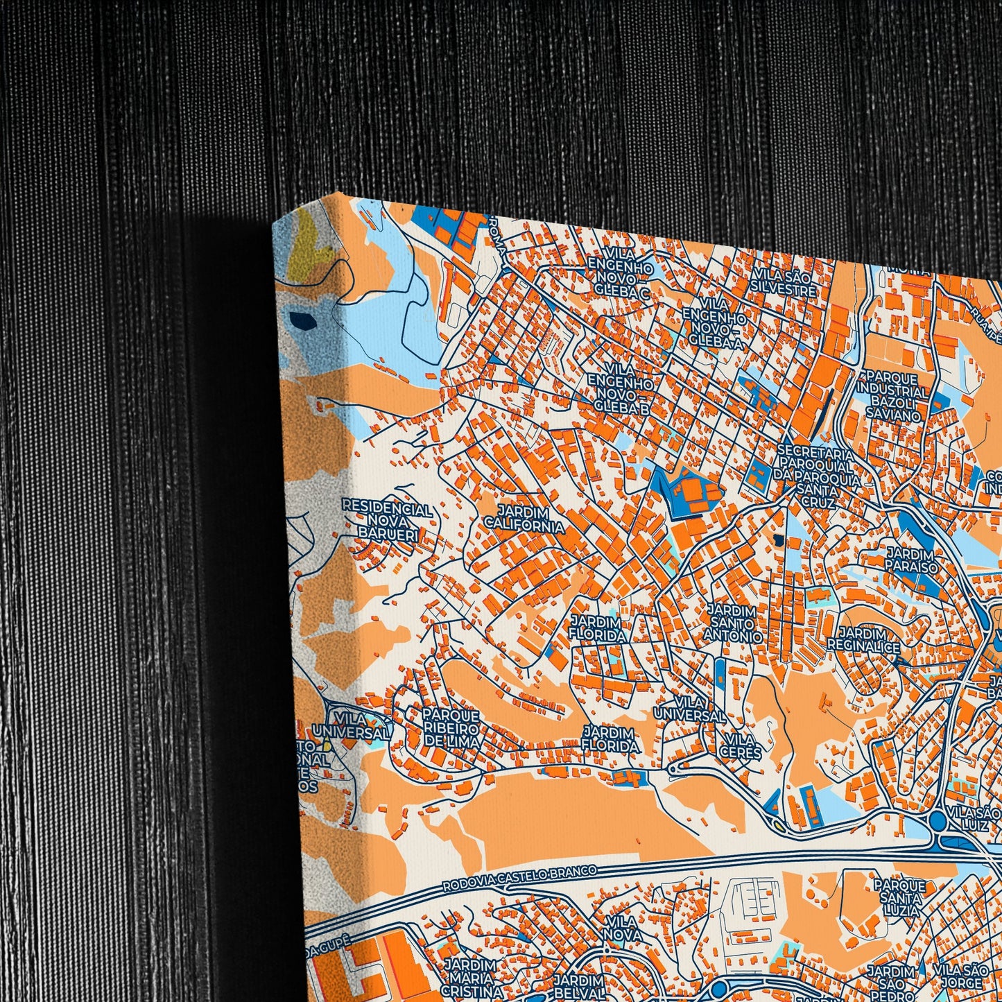 Barueri Brazil Colorful City Map Canvas Print Detail