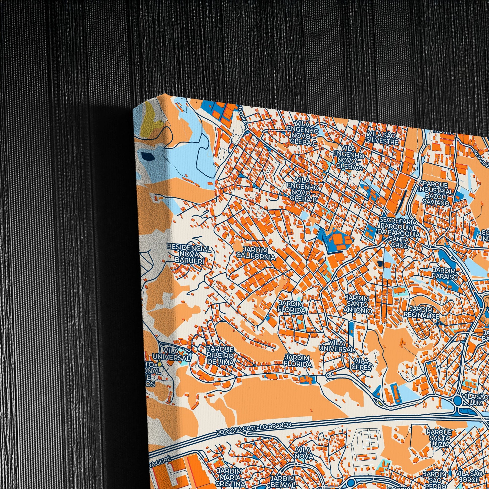 Barueri Brazil Colorful City Map Canvas Print Detail