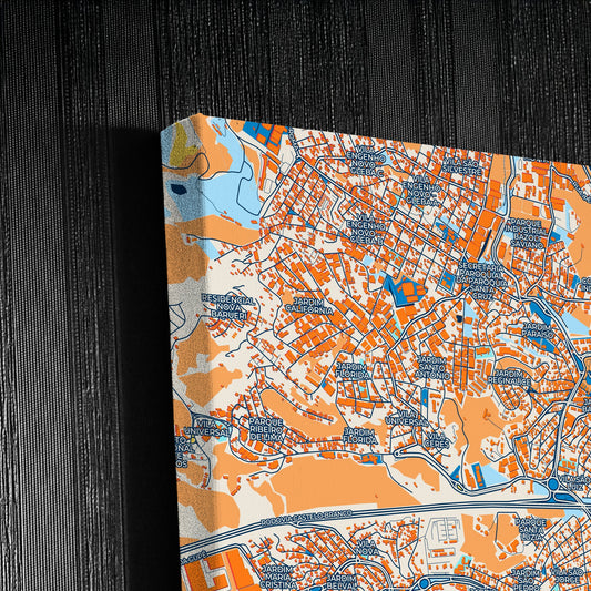 Barueri Brazil Colorful City Map Canvas Print Detail