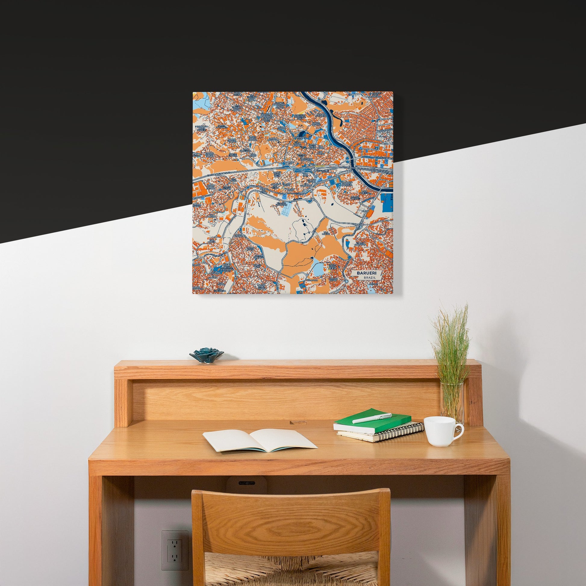 Barueri Brazil Colorful City Map Canvas Print Scene