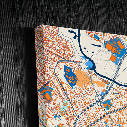 Barysaw Belarus Colorful City Map Canvas Print Detail