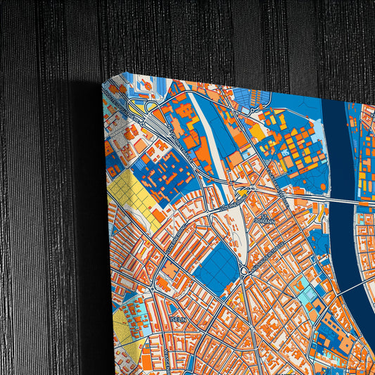 Basel Switzerland Colorful City Map Canvas Print Detail