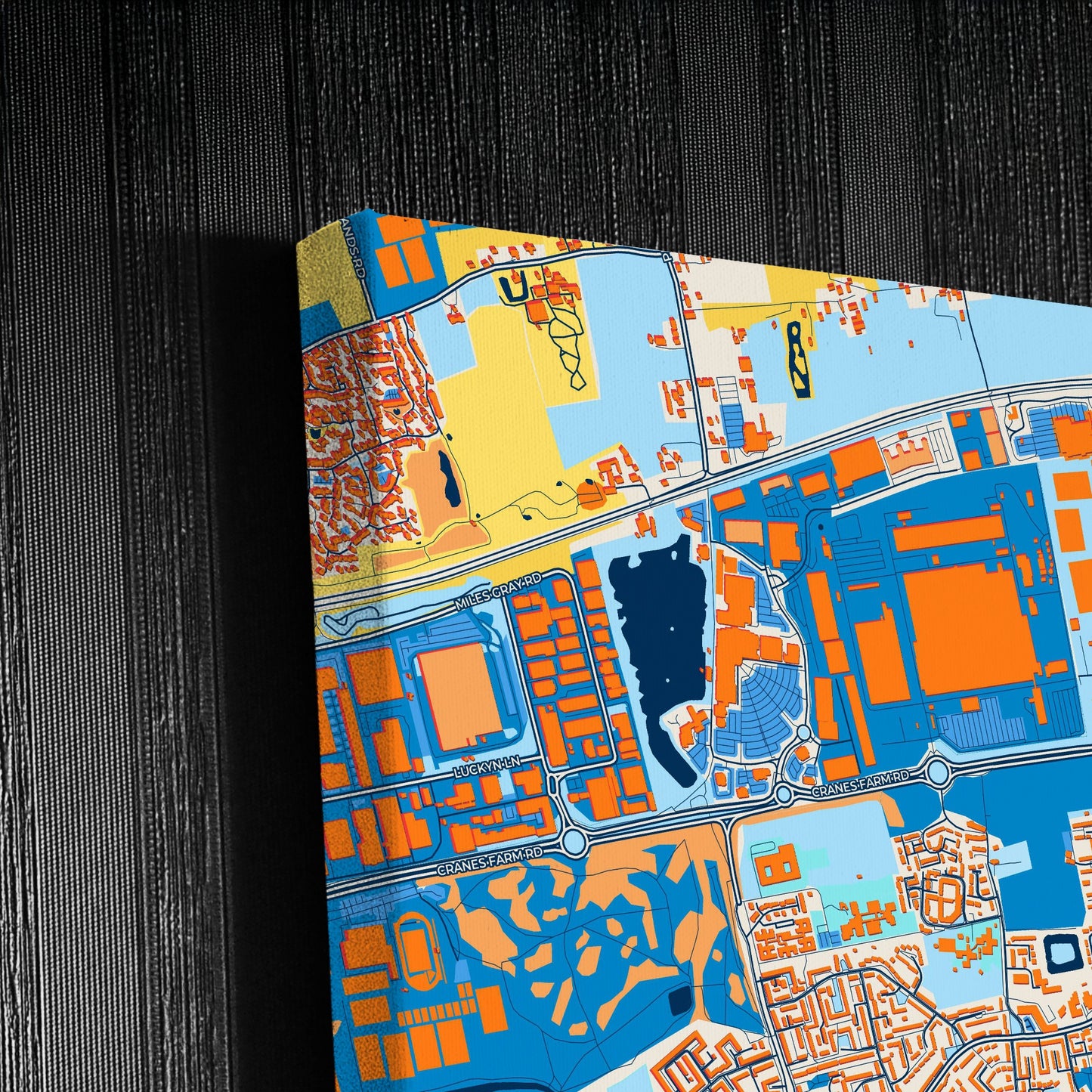 Basildon England Colorful City Map Canvas Print Detail