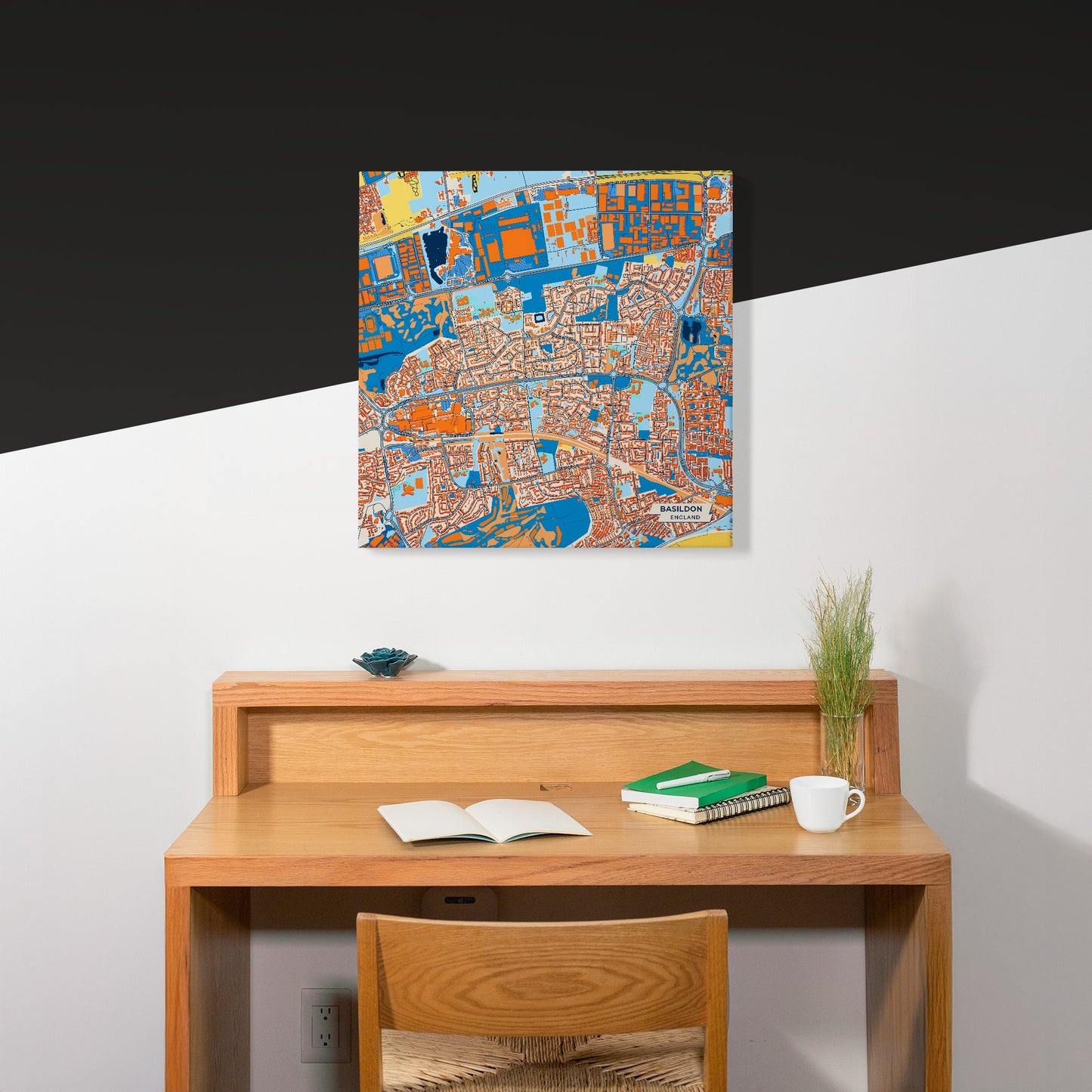 Basildon England Colorful City Map Canvas Print Scene