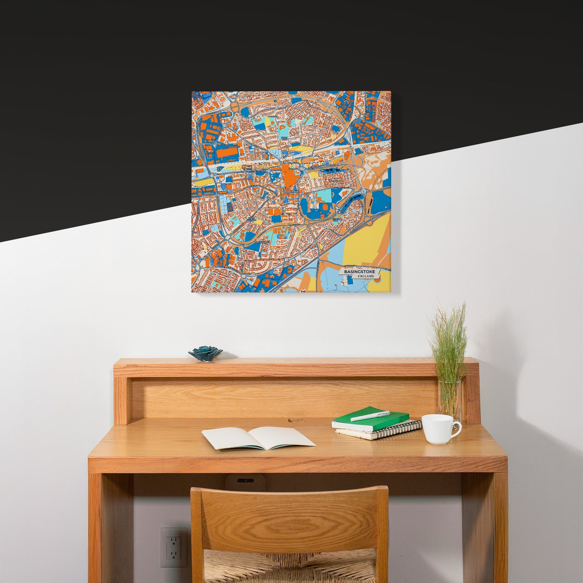 Basingstoke England Colorful City Map Canvas Print Scene