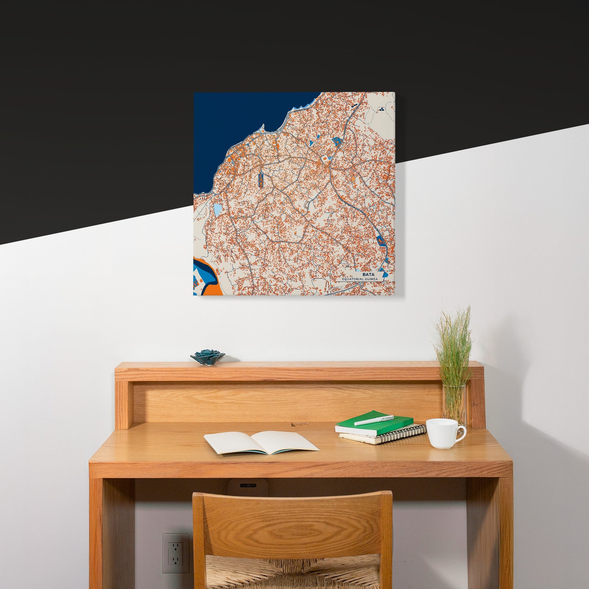 Bata Equatorial Guinea Colorful City Map Canvas Print Scene
