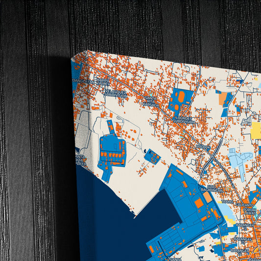 Batangas City Philippines Colorful City Map Canvas Print Detail