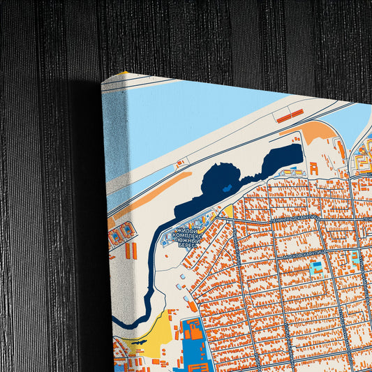 Батайск Russia Colorful City Map Canvas Print Detail
