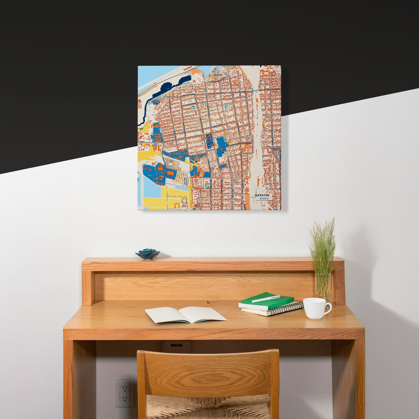 Батайск Russia Colorful City Map Canvas Print Scene