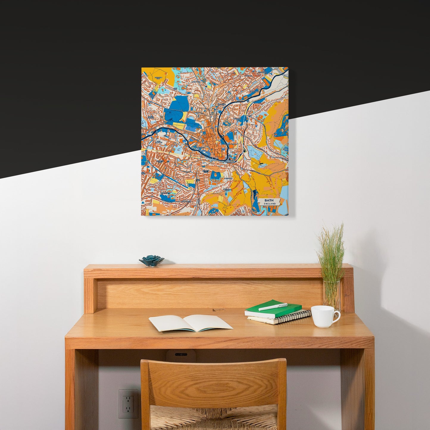 Bath England Colorful City Map Canvas Print Scene