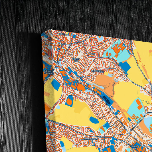 Batley England Colorful City Map Canvas Print Detail