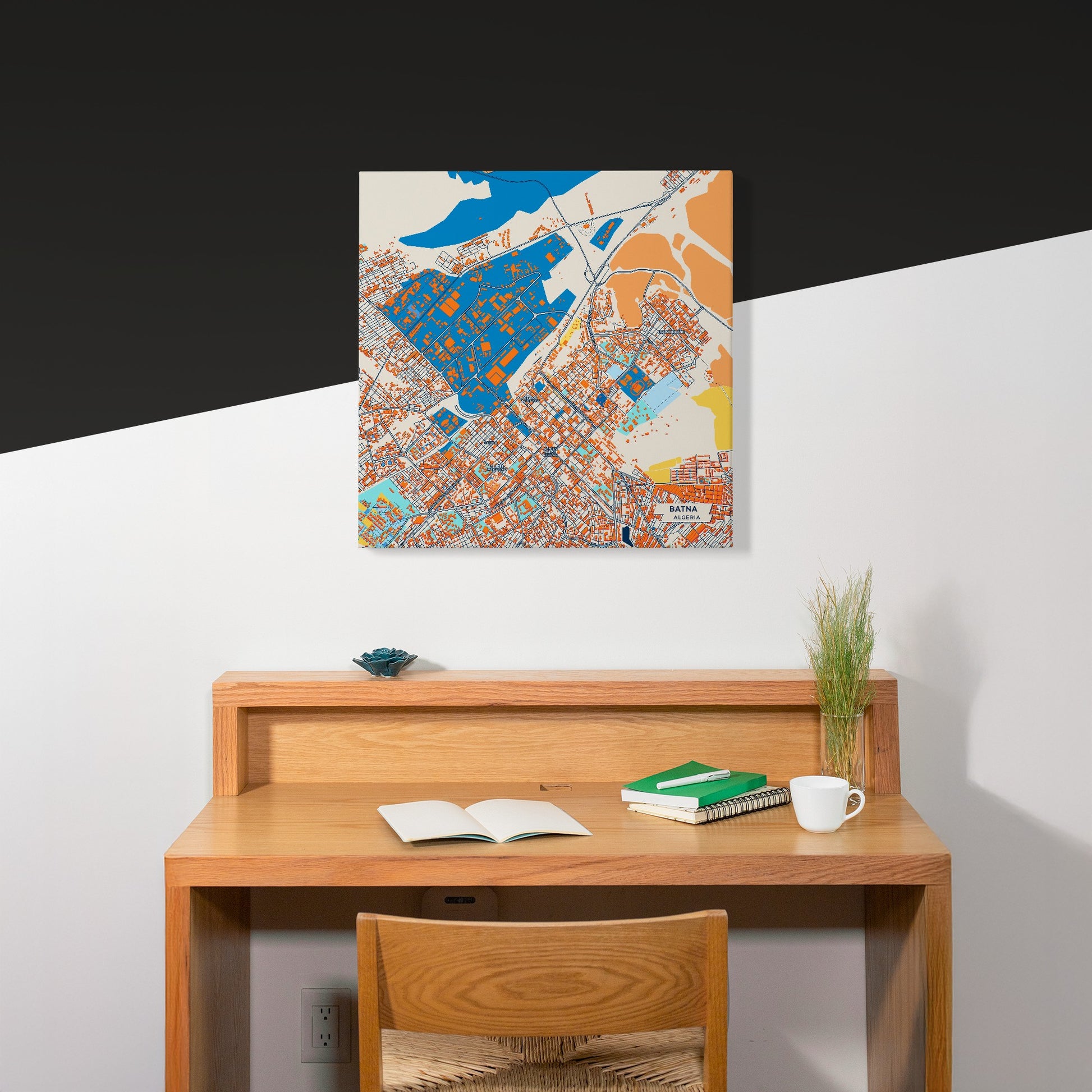 Batna Algeria Colorful City Map Canvas Print Scene