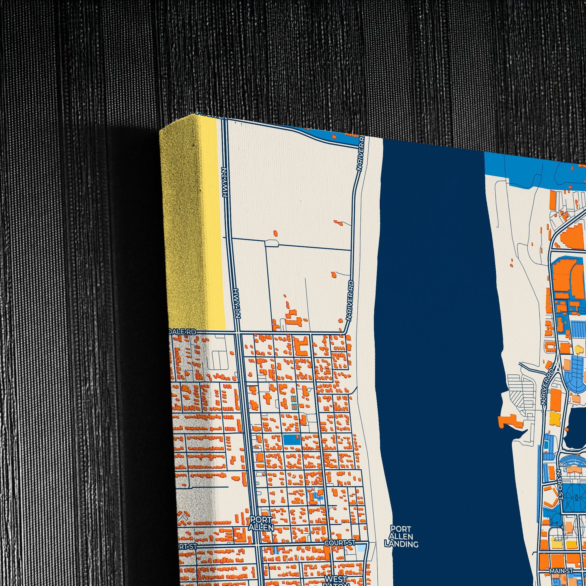 Baton Rouge Louisiana Colorful City Map Canvas Print Detail