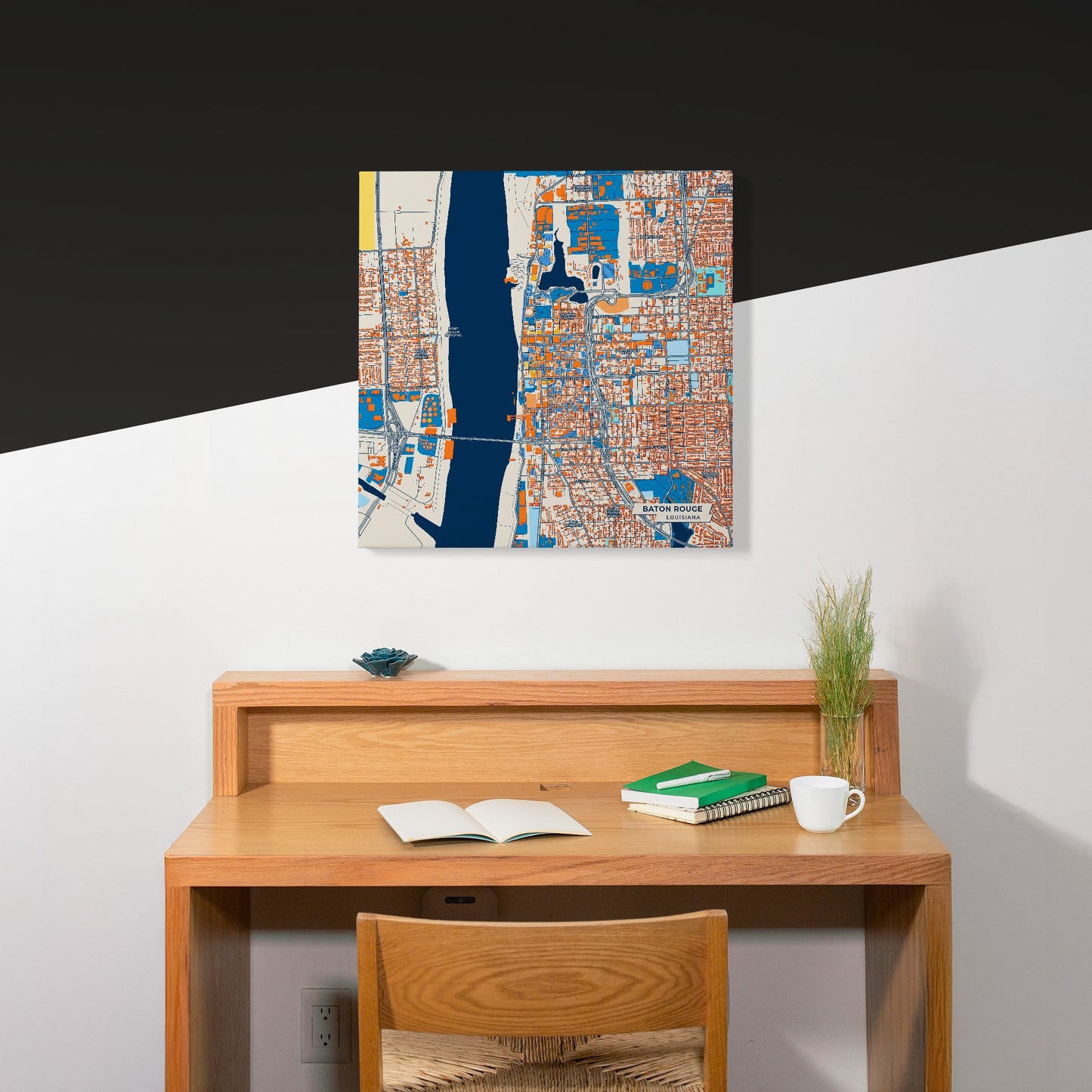 Baton Rouge Louisiana Colorful City Map Canvas Print Scene