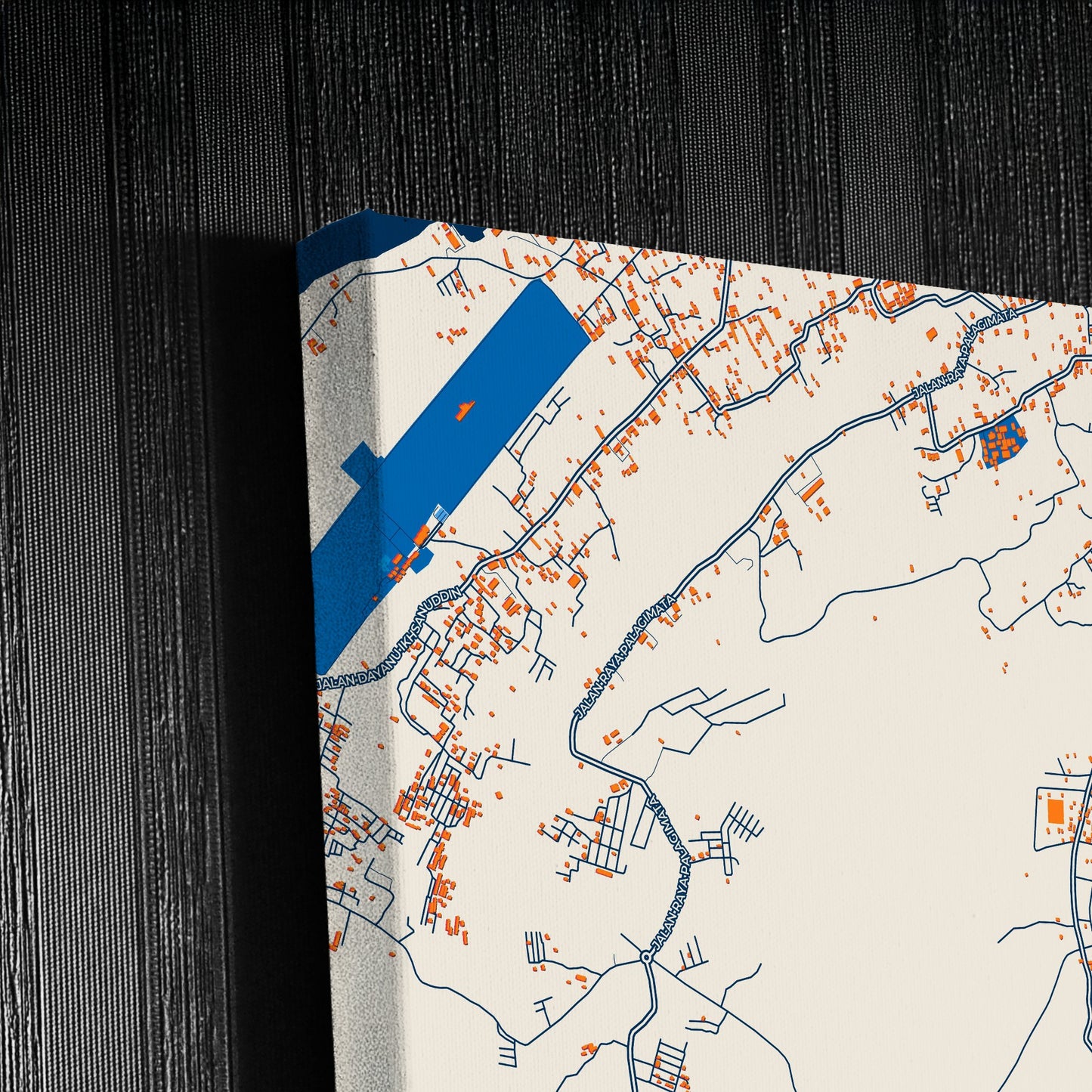 Baubau Indonesia Colorful City Map Canvas Print Detail
