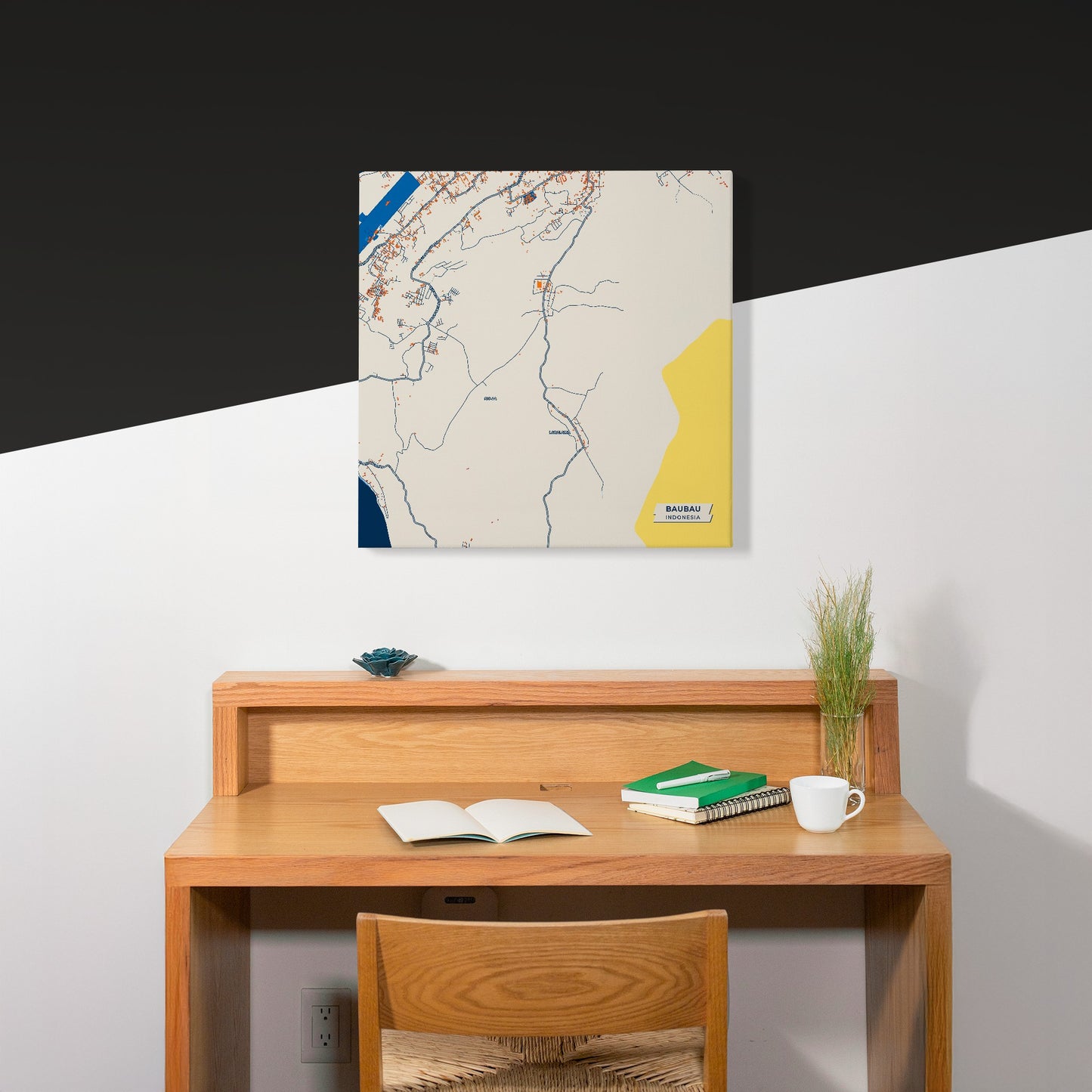 Baubau Indonesia Colorful City Map Canvas Print Scene