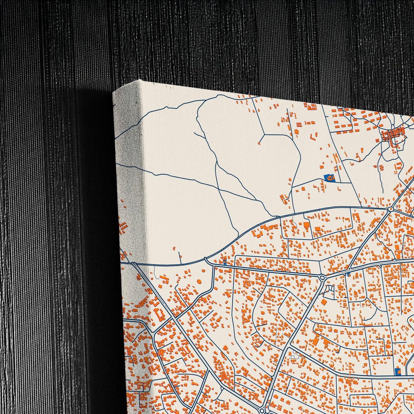 Bauchi Nigeria Colorful City Map Canvas Print Detail