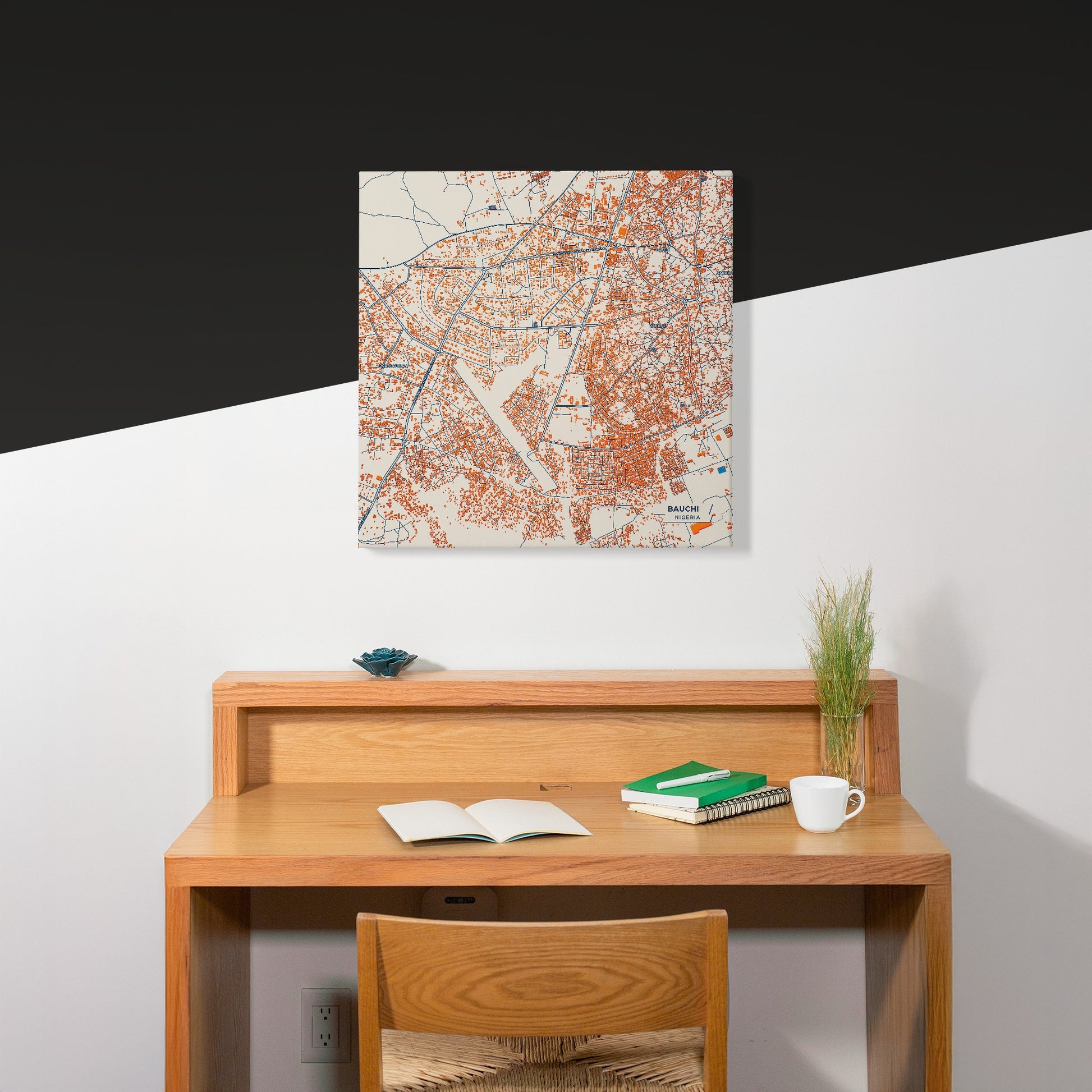 Bauchi Nigeria Colorful City Map Canvas Print Scene