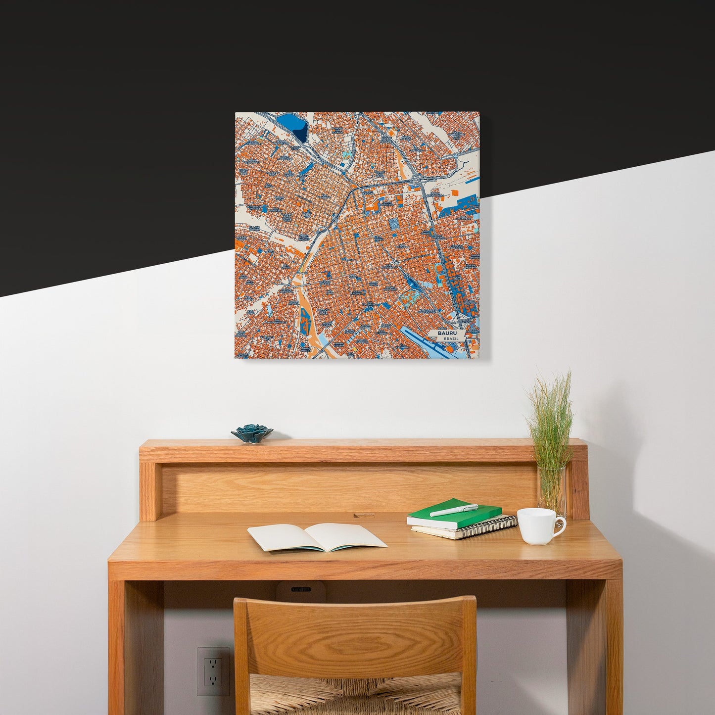 Bauru Brazil Colorful City Map Canvas Print Scene