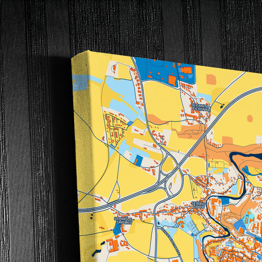 Bautzen Germany Colorful City Map Canvas Print Detail