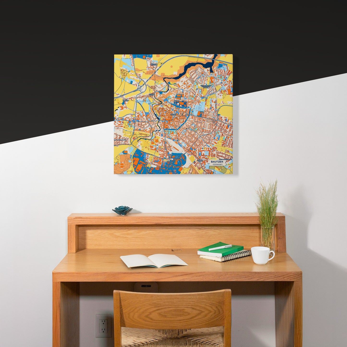 Bautzen Germany Colorful City Map Canvas Print Scene