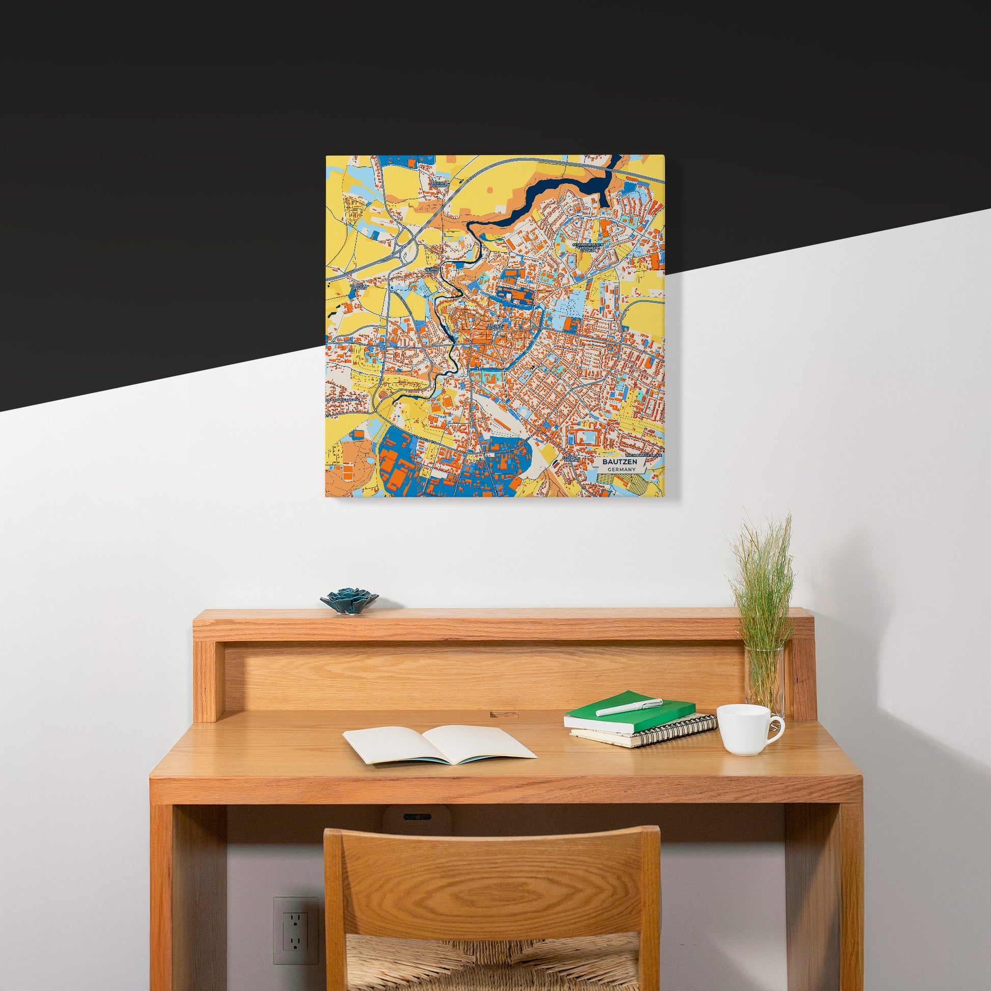Bautzen Germany Colorful City Map Canvas Print Scene