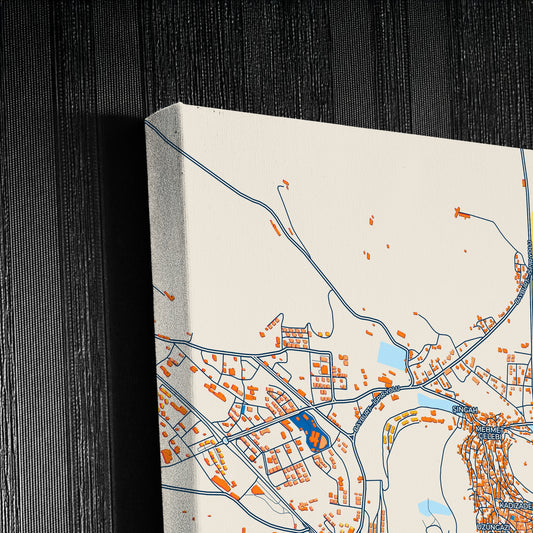 Bayburt Turkey Colorful City Map Canvas Print Detail