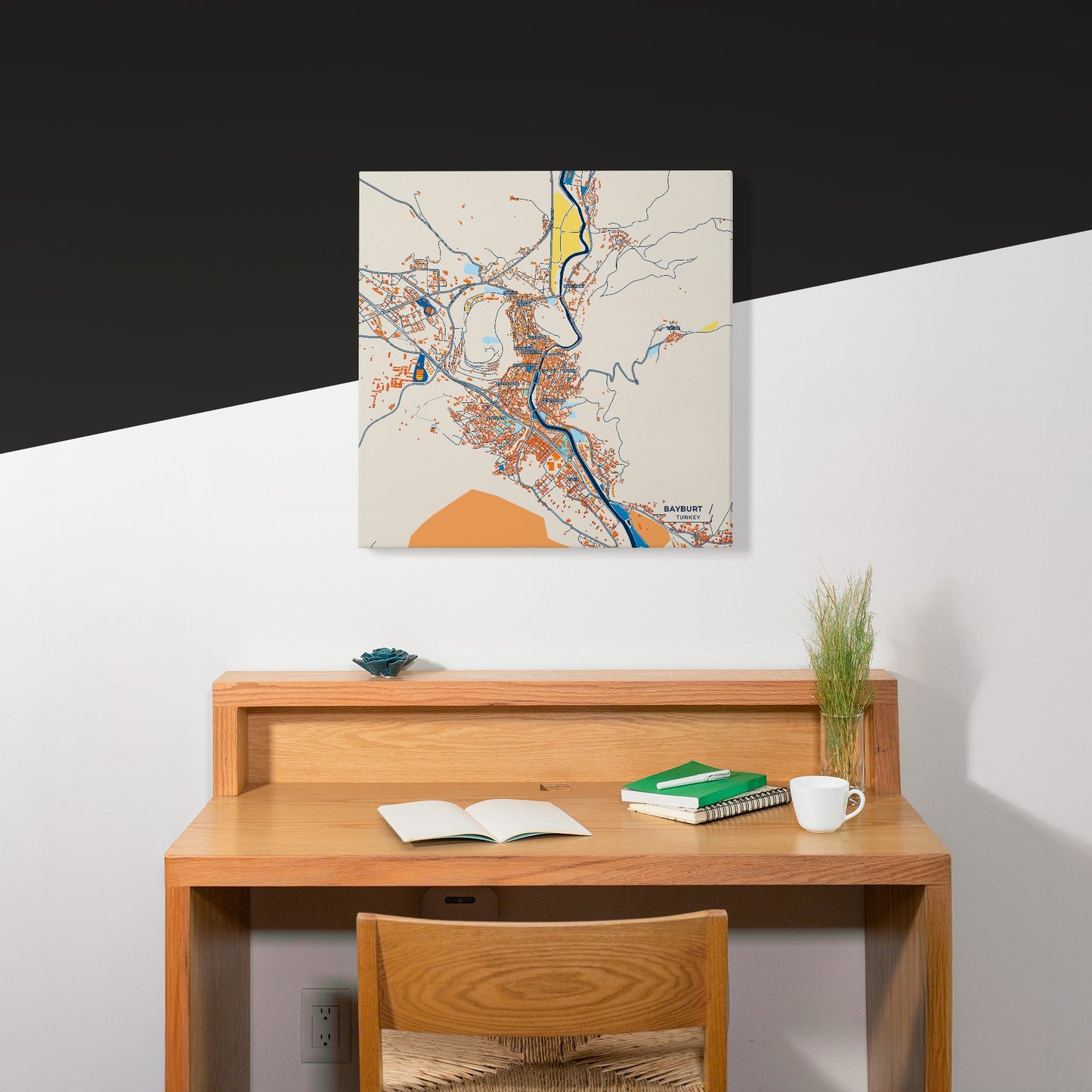 Bayburt Turkey Colorful City Map Canvas Print Scene