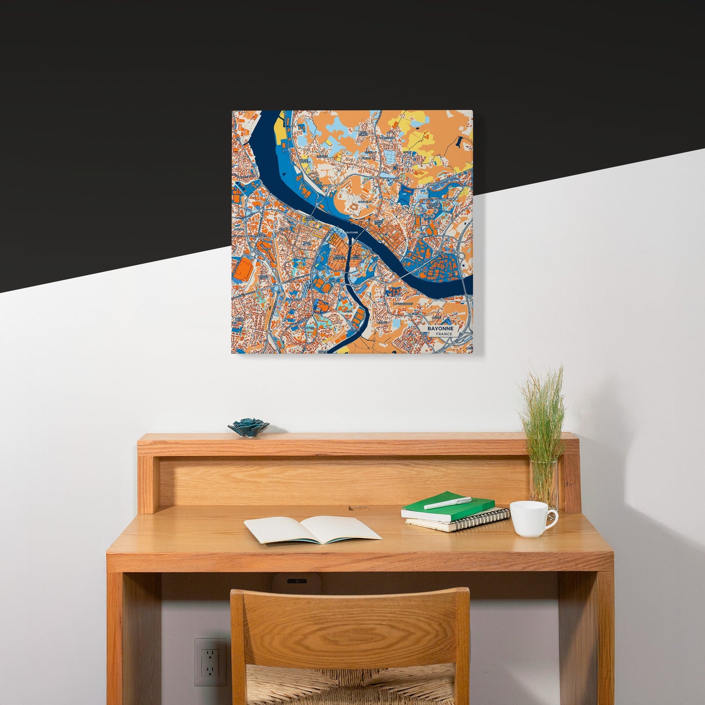 Bayonne France Colorful City Map Canvas Print Scene
